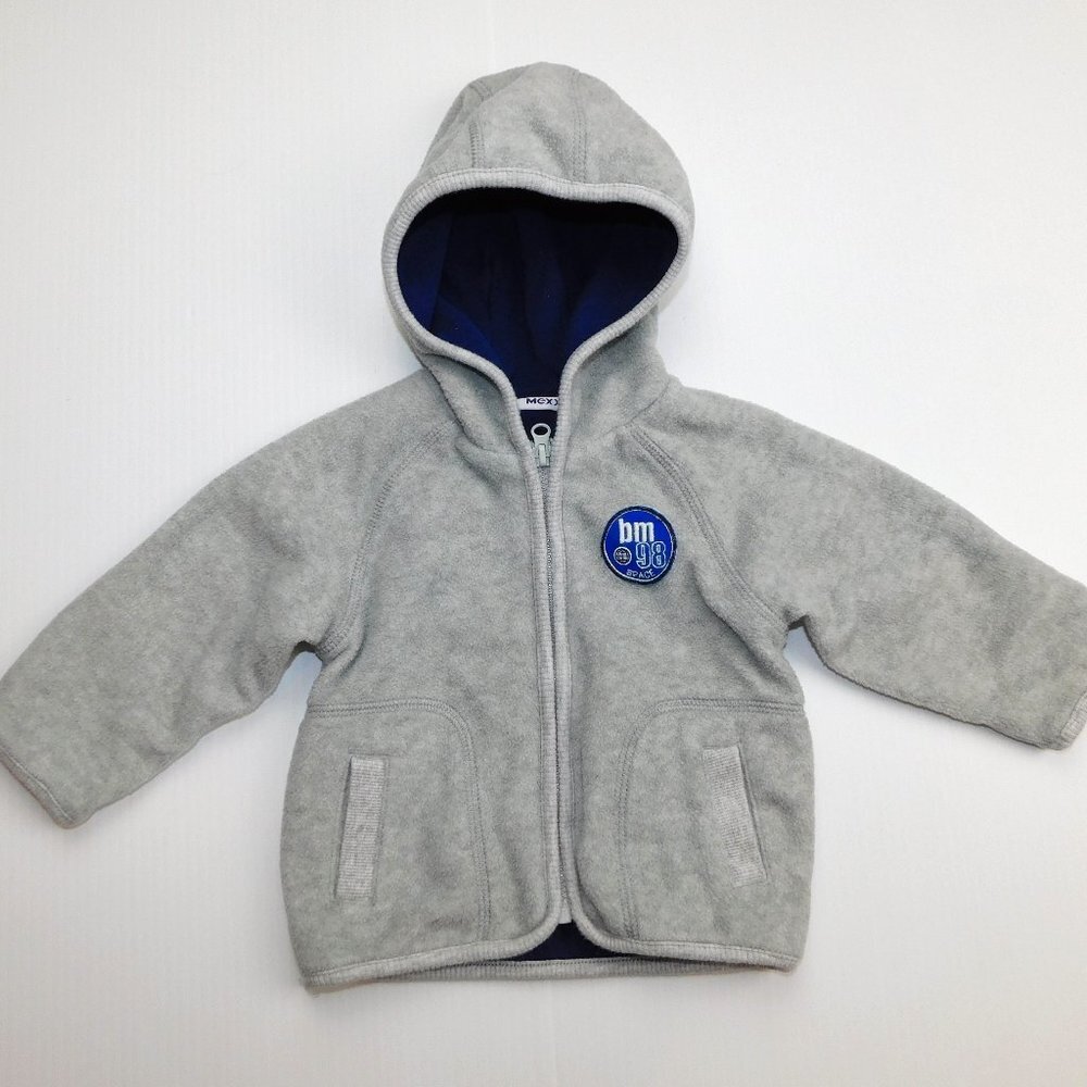 MEXXJersey Lined Fleece Gray Full Zip hoodie Space Logo baby boy 6-9 month